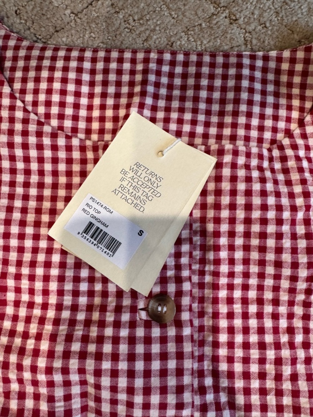 Posse Red and White Gingham Crop top and shorts set ( read description) - Picture 4 of 6